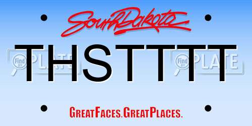 THSTTTT South Dakota License Plate