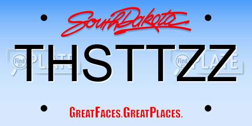 THSTTZZ South Dakota License Plate