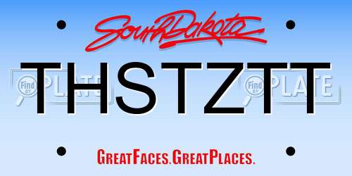 THSTZTT South Dakota License Plate