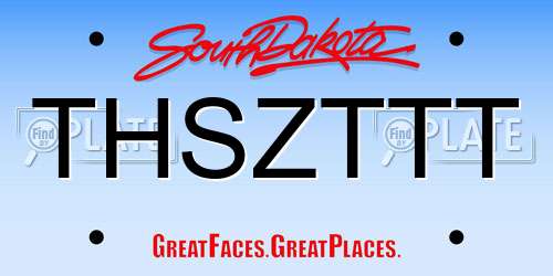 THSZTTT South Dakota License Plate