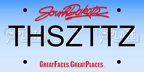 THSZTTZ South Dakota License Plate