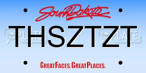 THSZTZT South Dakota License Plate