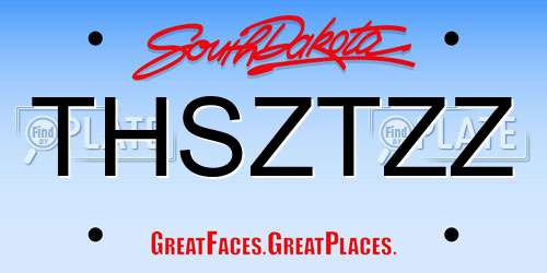 THSZTZZ South Dakota License Plate