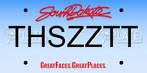 THSZZTT South Dakota License Plate