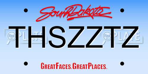 THSZZTZ South Dakota License Plate