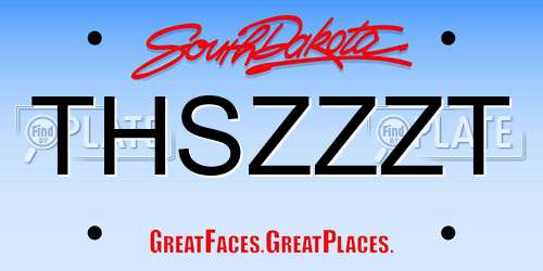 THSZZZT South Dakota License Plate