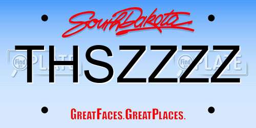 THSZZZZ South Dakota License Plate