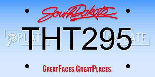 THT295 South Dakota License Plate
