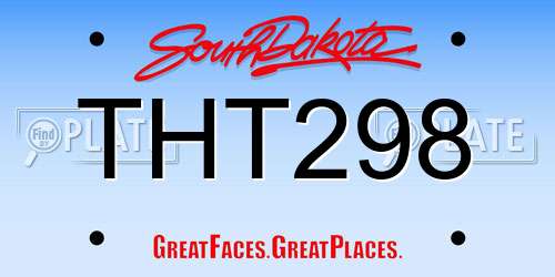 THT298 South Dakota License Plate