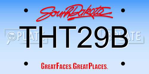 THT29B South Dakota License Plate