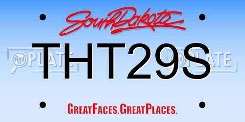 THT29S South Dakota License Plate