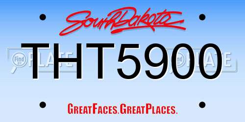 THT5900 South Dakota License Plate