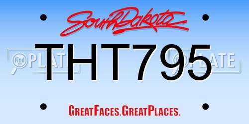 THT795 South Dakota License Plate