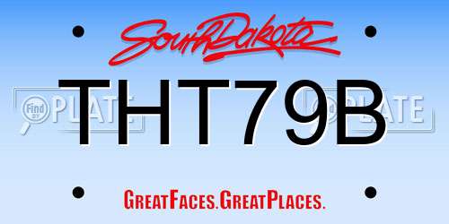 THT79B South Dakota License Plate