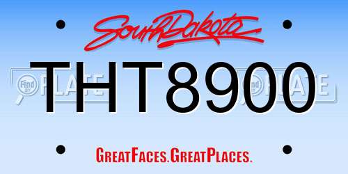 THT8900 South Dakota License Plate