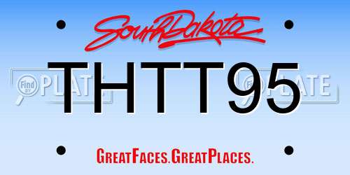 THTT95 South Dakota License Plate