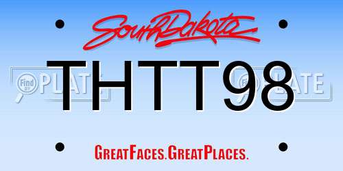 THTT98 South Dakota License Plate