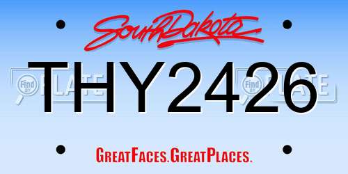 THY2426 South Dakota License Plate