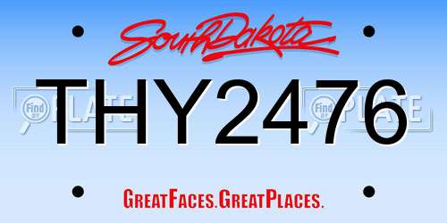 THY2476 South Dakota License Plate