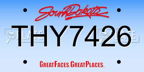 THY7426 South Dakota License Plate
