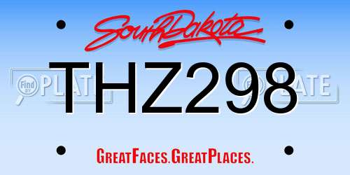 THZ298 South Dakota License Plate