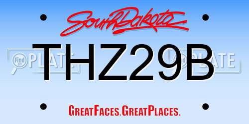 THZ29B South Dakota License Plate