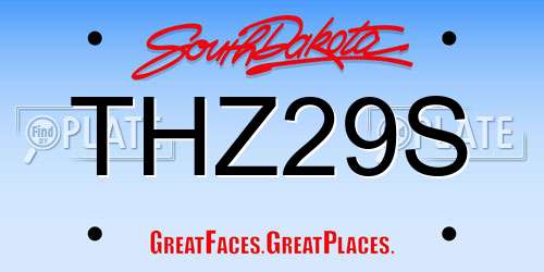 THZ29S South Dakota License Plate