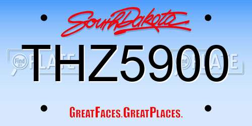 THZ5900 South Dakota License Plate