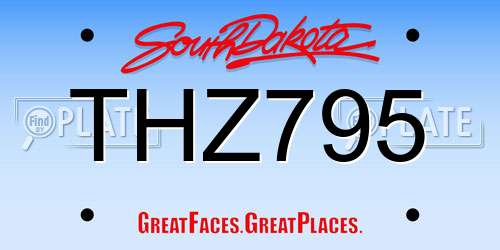 THZ795 South Dakota License Plate