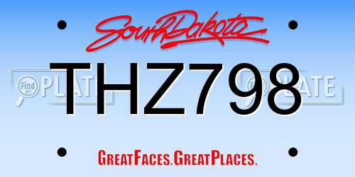 THZ798 South Dakota License Plate