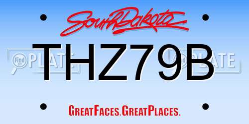 THZ79B South Dakota License Plate