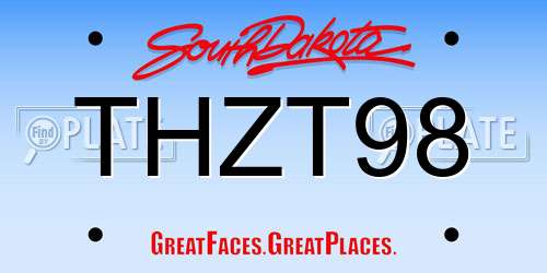 THZT98 South Dakota License Plate