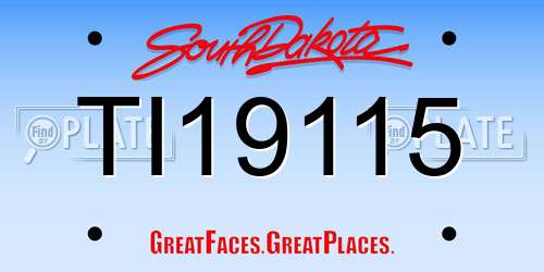 TI19115 South Dakota License Plate