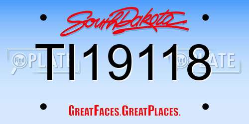 TI19118 South Dakota License Plate