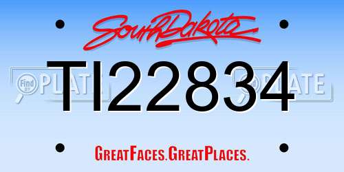 TI22834 South Dakota License Plate