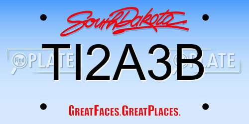 TI2A3B South Dakota License Plate