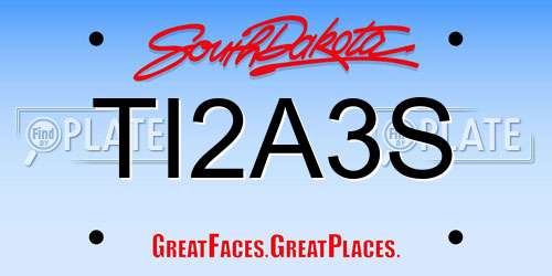 TI2A3S South Dakota License Plate