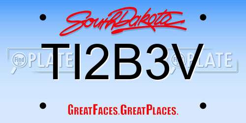 TI2B3V South Dakota License Plate