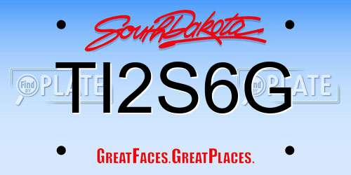 TI2S6G South Dakota License Plate