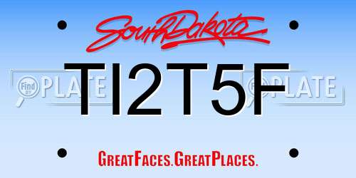 TI2T5F South Dakota License Plate