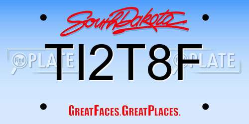 TI2T8F South Dakota License Plate