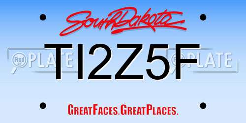 TI2Z5F South Dakota License Plate