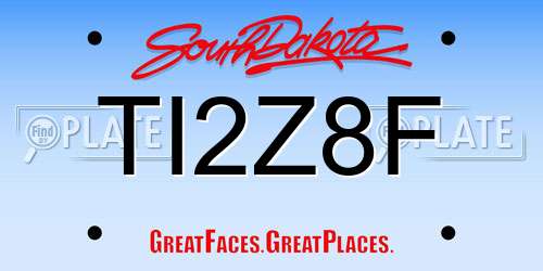 TI2Z8F South Dakota License Plate