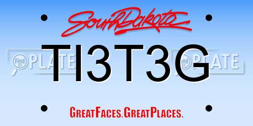 TI3T3G South Dakota License Plate