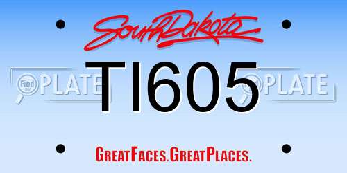 TI605 South Dakota License Plate