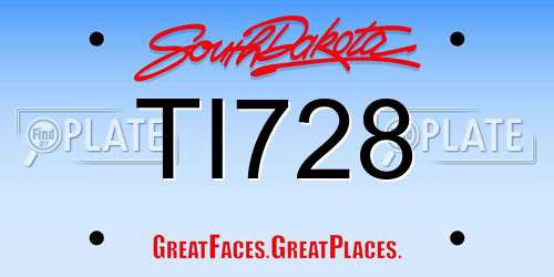 TI728 South Dakota License Plate