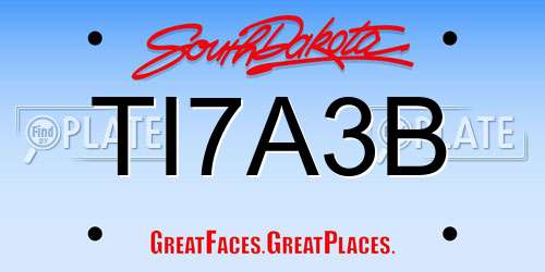 TI7A3B South Dakota License Plate