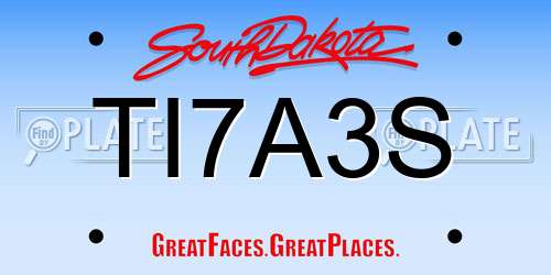 TI7A3S South Dakota License Plate