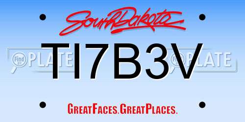 TI7B3V South Dakota License Plate