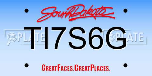 TI7S6G South Dakota License Plate